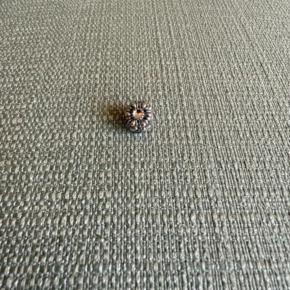 Pandora Sterling Silver Floral Charm with Center Gem - 925 Sterling Silver - Picture 7 of 7